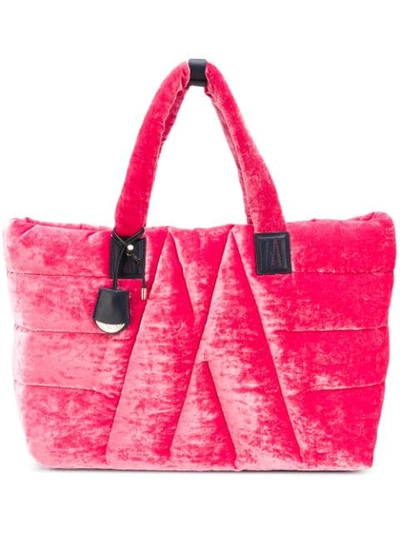 Moncler Quilted Large Tote Bag In Pink