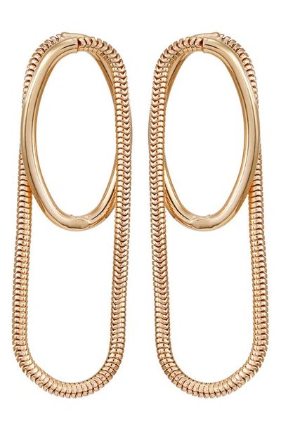 Vince Camuto Snake Chain Oval Drop Earrings In Gold