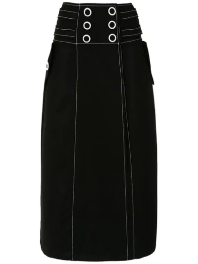 Framed Explorer Midi Skirt In Black