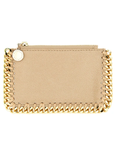 Stella Mccartney Falabella Card Holder In Beige