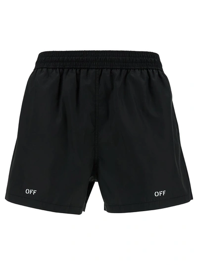 Off-white Off Stamp Swimshorts In Black