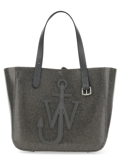 Jw Anderson J.w. Anderson Shoulder Bag With Logo In Grigio