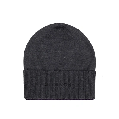 Givenchy Wool Logo Hat In Gray