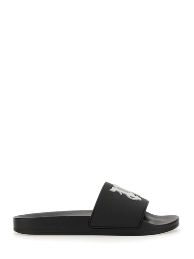 Palm Angels Slide Sandal In Nero