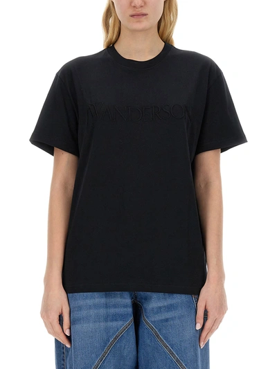 Jw Anderson J.w. Anderson T-shirt With Logo In Nero