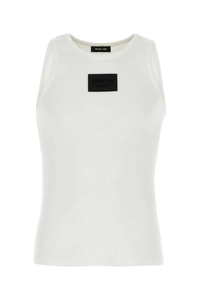 Balmain Logo Patch Tank Top In White