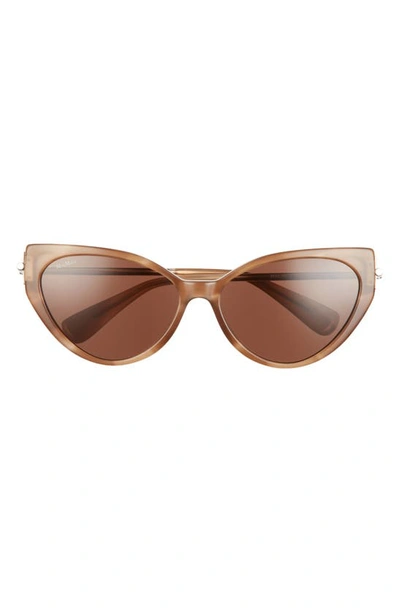 Max Mara 57mm Cat Eye Sunglasses In Brown/ Gold/ Brown