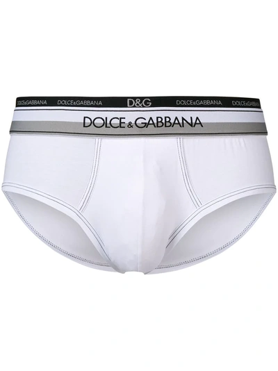 Dolce & Gabbana Underwear Logo Double Waistband Brief - White
