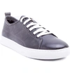Robert Graham Blackburn Low Top Sneaker In Grey Leather