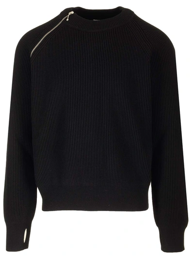 Burberry Zip Detail Sweatshirt In Black