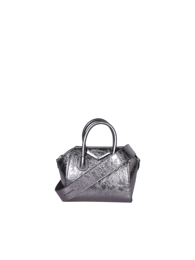 Givenchy Antigona Toy Silver Bag In Metallic