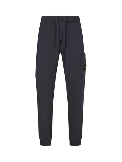 Stone Island Compass Patch Track Pants In Navy Blue