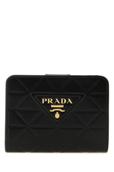 Prada Black Leather Wallet In Nero