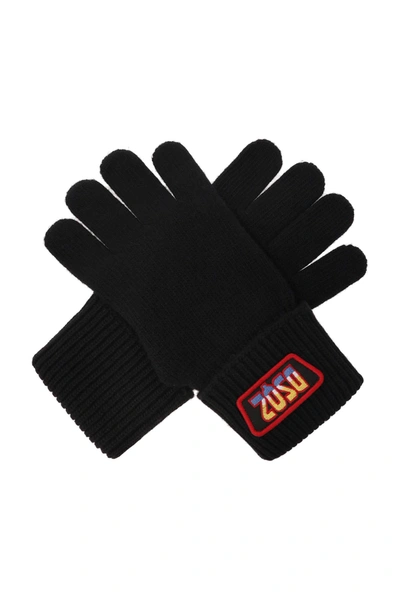 Dsquared2 Gloves With Logo In Nero