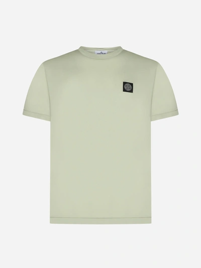 Stone Island Logo-patch Cotton T-shirt In Pistacchio