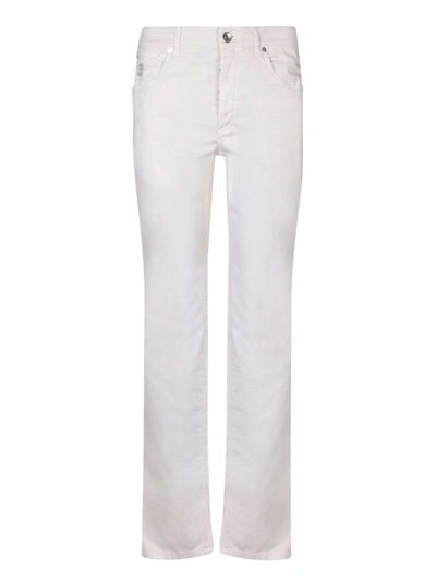 Brunello Cucinelli Mid-rise Straight Leg Trousers In White