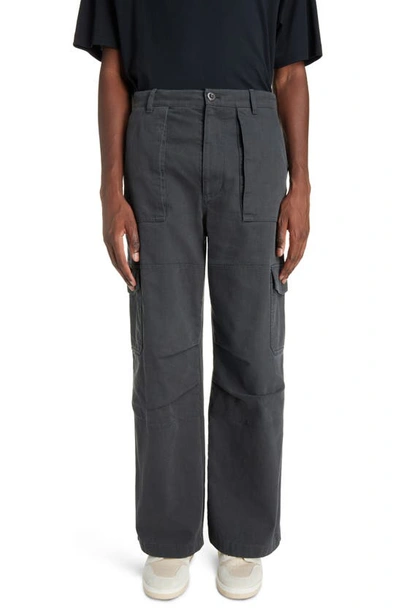 Acne Studios High Waist Cargo Pants In Dark Grey