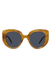 Loewe Curvy 49mm Small Butterfly Sunglasses In Blonde Havana / Blue