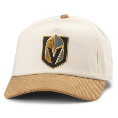 American Needle Men's  White, Gold Vegas Golden Knights Burnett Adjustable Hat In White,gold