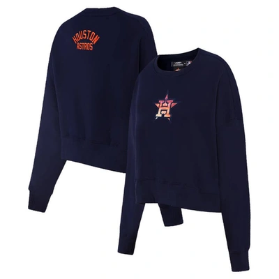 Pro Standard Navy Houston Astros Painted Sky Pullover Sweatshirt