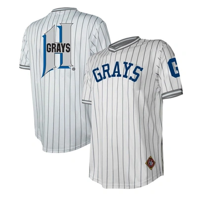 Stitches White Homestead Grays V-neck Jersey