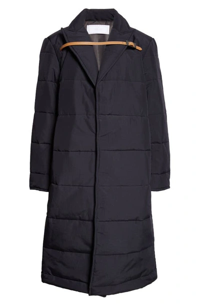 Luar Belted Puffer Trench Coat In Black