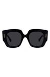 Loewe Anagram 50mm Small Geometric Sunglasses In Black/gray Solid