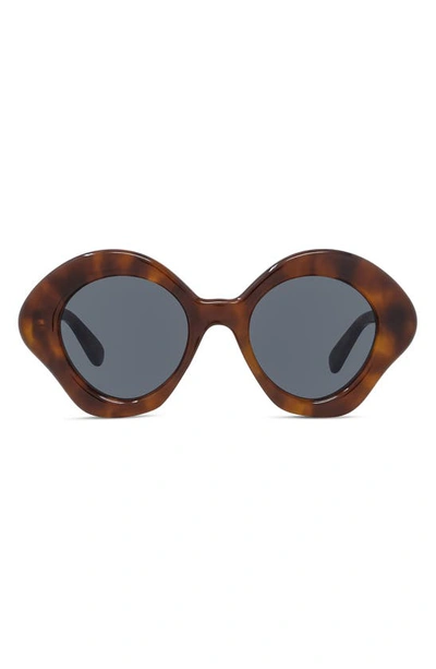 Loewe Curvy 49mm Small Geometric Sunglasses In Blonde Havana Blue