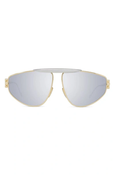 Loewe Anagram 61mm Pilot Sunglasses In Endura Gold Smoke Mirror