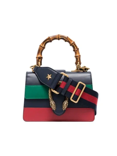 Gucci Blue Green And Red Dionysus Mini Top Handle Bag