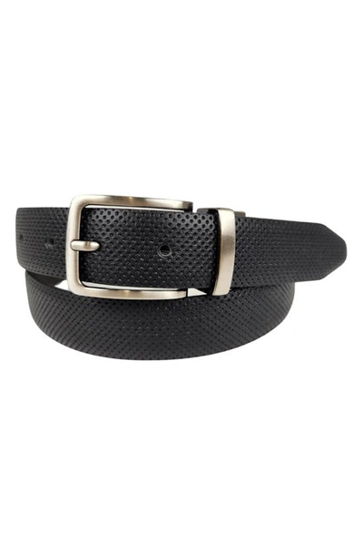 Vince Camuto Black/brown Reversible Pin Dot Textured Belt In Black/ Brown