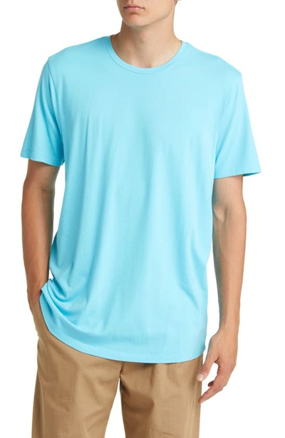 Open Edit Crewneck T-shirt In Blue Button