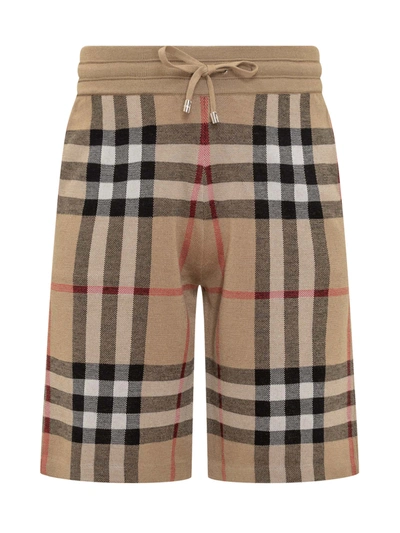 Burberry Iconic Check Shorts In Beige