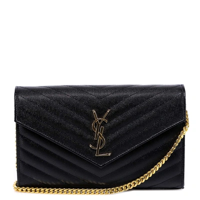 Saint Laurent Monogram Shoulder Bag In Black