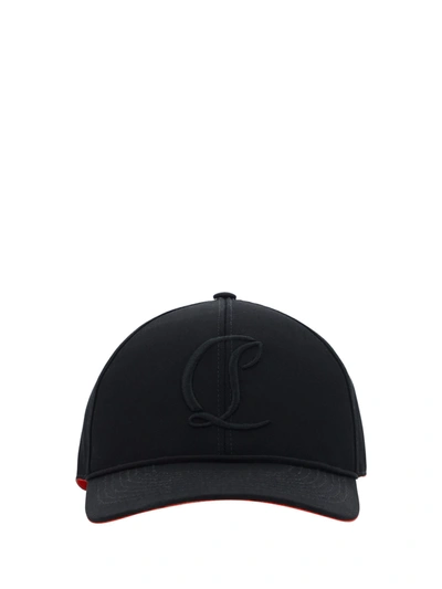 Christian Louboutin Baseball Cap In Black/silver