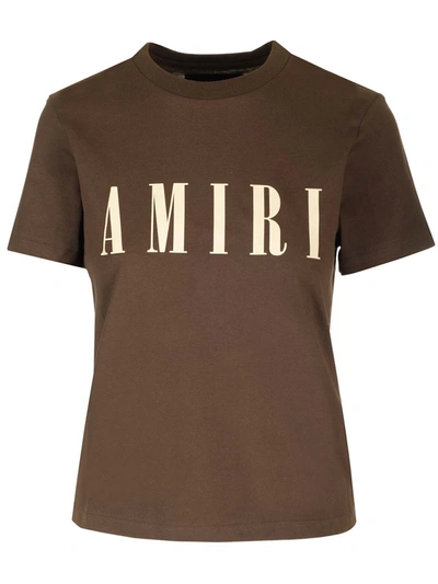 Amiri Crew-neck T-shirt In Brown