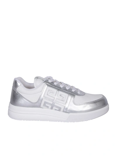 Givenchy G4 Low Silver Sneakers In Metallic