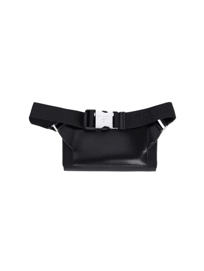 Prada Logo Shoulder Bag In Nero