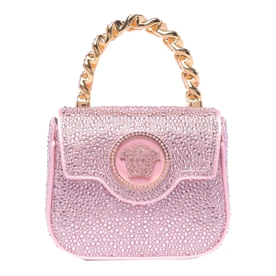Versace Crystal La Medusa Mini Bag In Pink