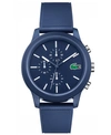 Lacoste 12.12 Chronograph Silicone Band Watch, 44mm In Blue