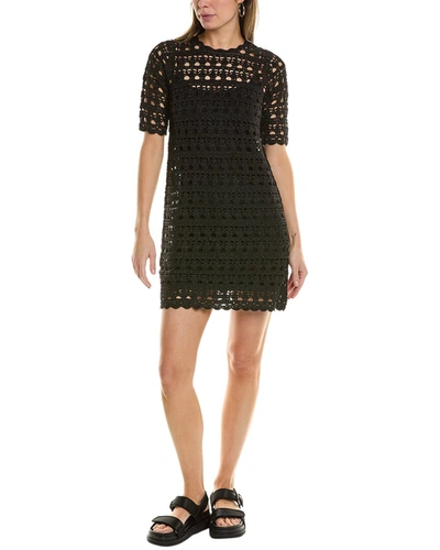Ganni Open Back Mini Dress In Black