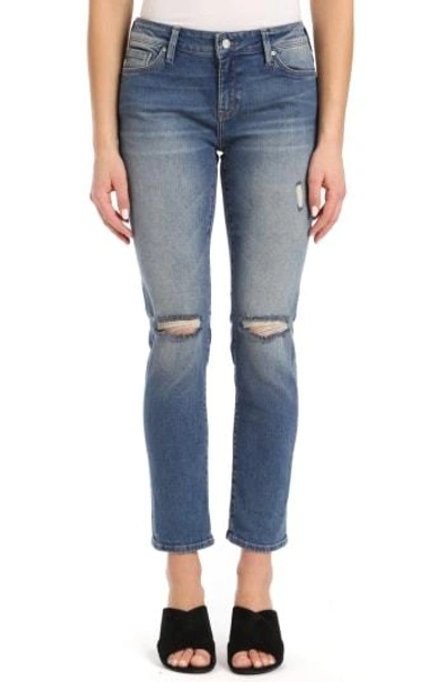 Mavi Jeans Ada Ripped Slim Jeans In Mid Shaded 80s Vintage