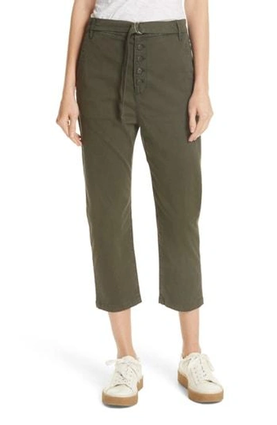 3x1 Vic Belted Crop Chinos In Olive Olive