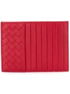 Bottega Veneta Woven Cardholder In Red