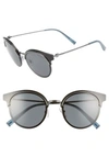 Tiffany & Co 64mm Round Gradient Lens Sunglasses - Gunmetal Solid