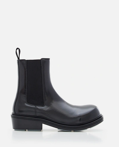Bottega Veneta Ankle Boot Leather Gloss Vinyl In Black