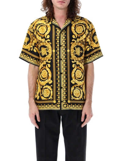 Versace Wild Barocco Silk Shirt In Multi