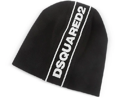 Dsquared2 Men's Beanie Hat  Bronx Hip Hop In Black