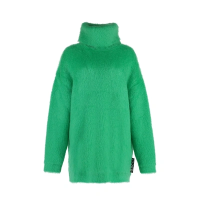 Gucci Mohair-blend Mini Sweater Dress In Green