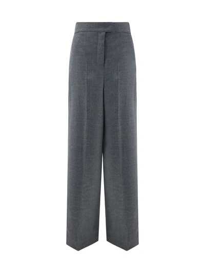 Fendi High-waisted Tailored Trousers In Light Grey Melange